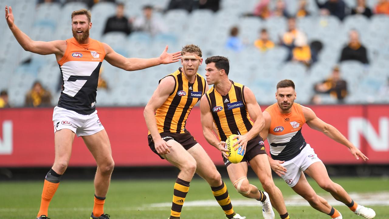 Hawthorn upset GWS on Sunday - not that too many people were there to see it. (AAP Image/Julian Smith)