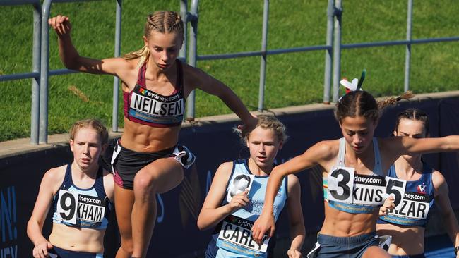  St Peters student Emma Nielsen was third in her 2000m steeplechase. PIC: Lizel Moore.