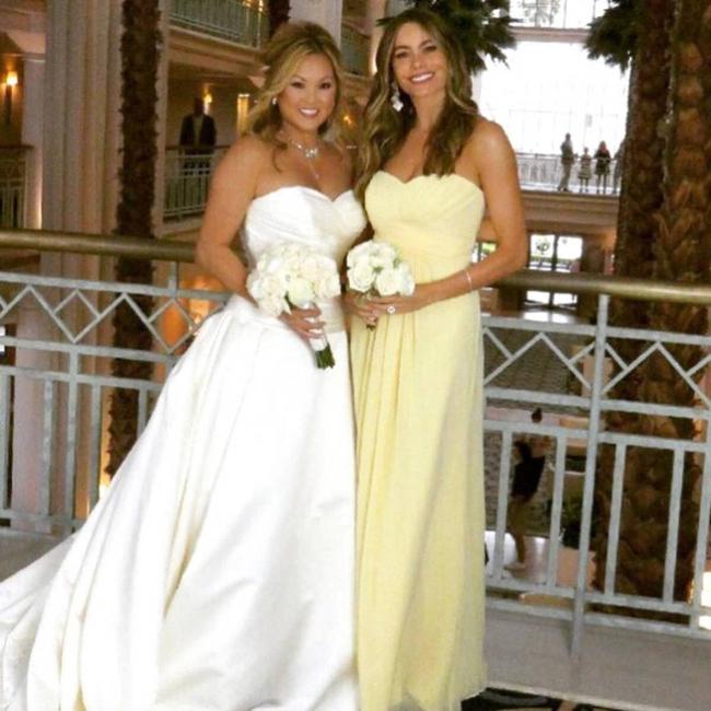 Image credit: Instagram.com/sofiavergaraSofía VergaraModern Family actress Sofía Vergara wore a pale yellow gown for one of her best friend's wedding in June 2015.