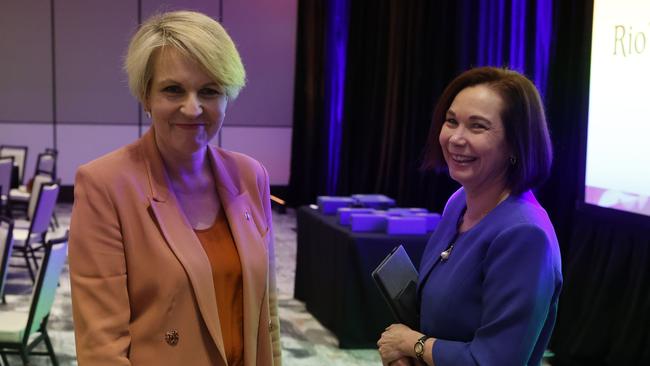 Tanya Plibersek passes by Minerals Council CEO Tania Constable at Minerals Week in Canberra on Wednesday. Picture: Adam Taylor