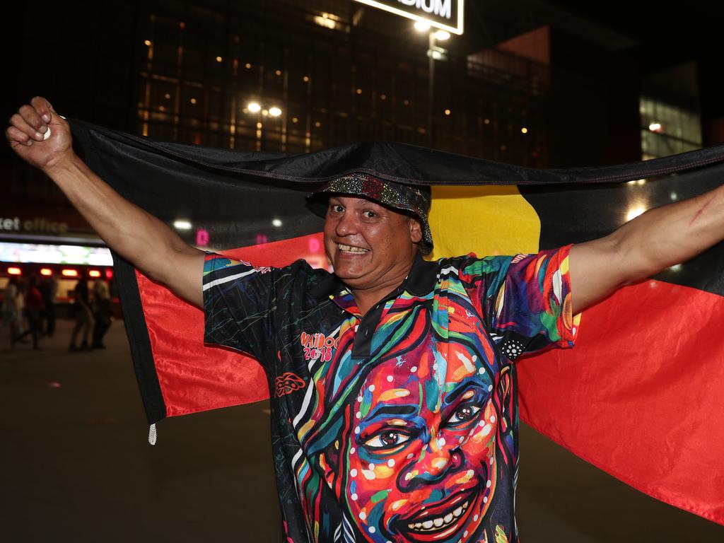 Kerry Jackson at Horn-Mundine at Suncorp Stadium. Picture: Peter Wallis