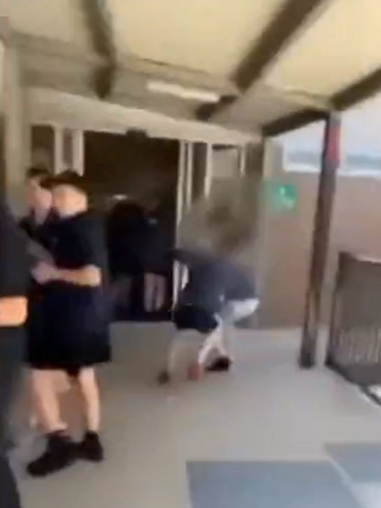 He chased the student before pinning him to a brick wall. Picture: Nine