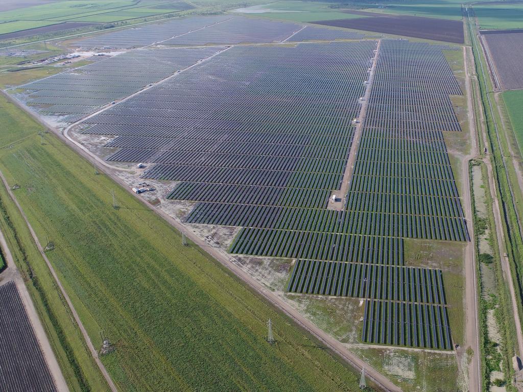 The Clare Solar Farm outside of Ayr in North Queensland supplies clean energy to about 45,000 homes. Picture: Supplied