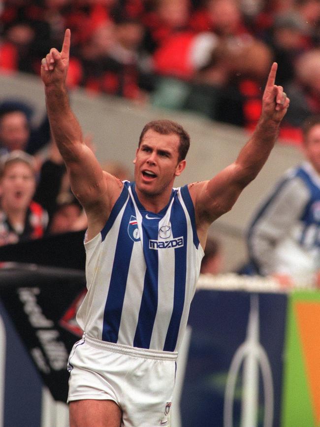 Wayne Carey won games off his own boot. Picture: Karen Dodd