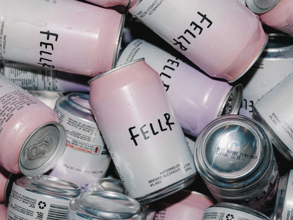 Best known for their seltzers, FELLR is now Australia’s fastest-growing independent hard seltzer brand. Picture: Instagram @drinkfellr