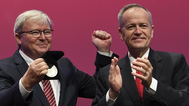 Bill Shorten was lukewarm to the suggestion former PM Kevin Rudd could become an ambassador to Washington. (Photo: AAP Image/Lukas Coch)