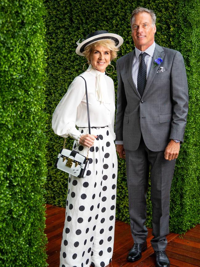 First-time FOTF judge Julie Bishop with partner David Panton. Picture: Mark Stewart