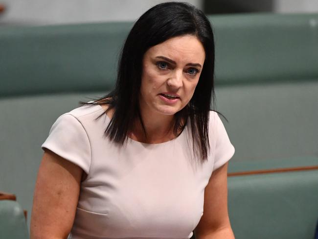 Labor member for Lindsay Emma Husar makes a statement after Question Time in the House of Representatives at Parliament House in Canberra, Thursday, December 6, 2018. The Western Sydney MP told parliament on Thursday she had launched the legal action against BuzzFeed and journalist Alice Workman over the August 2 story. (AAP Image/Mick Tsikas) NO ARCHIVING