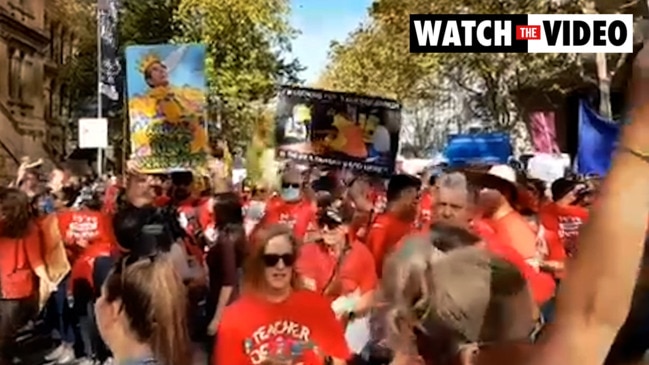 NSW teachers rally for strike in Sydney CBD