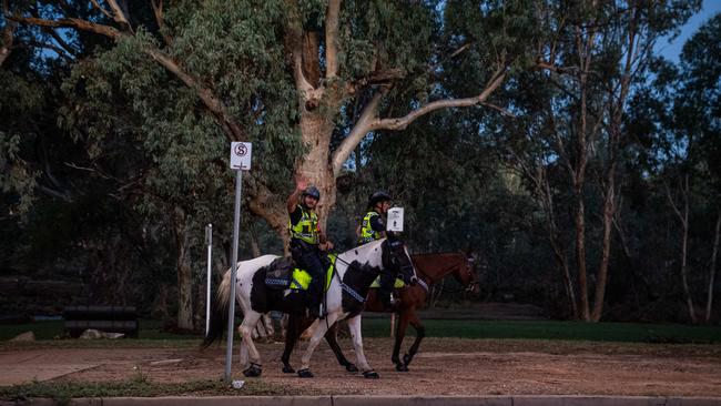 Police patrols at Alice springs after the curfew was announced last week. Picture: Pema Tamang Pakhrin