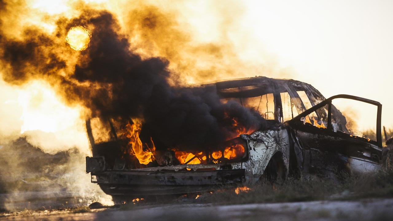 Two cars burnt in raging bushland blaze