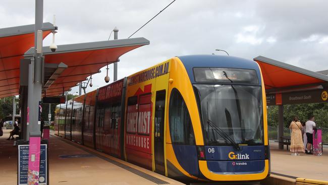 End of the line, but not for long. The site of the light rail work camp for next stage, just south of the Pacific Fair station. Picture Glenn Hampson