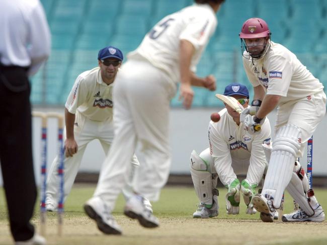 NSW play QLD in the cricket at the SCG. Martin Love batting.