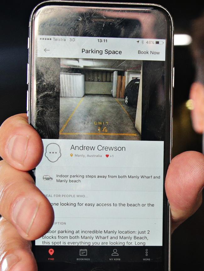 Parking could be made easier with the Kerb app. Picture: Adam Yip.