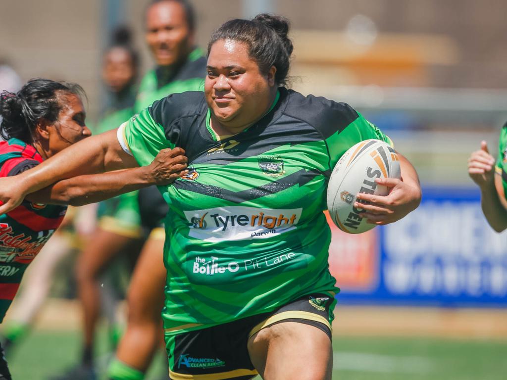 Ruti Vaitusi Faatoafe scored two tries in Palmerston’s win over . Picture Glenn Campbell