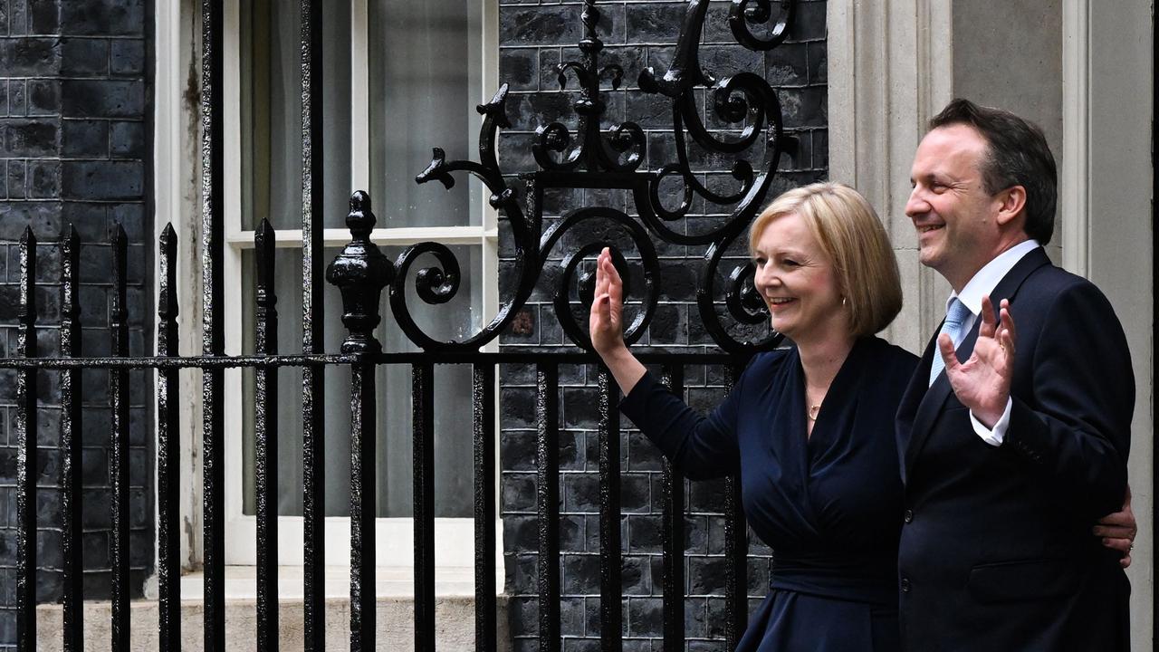 Britain's newly appointed Prime Minister Liz Truss poses for photographers with her husband Hugh O'Leary. Picture: Justin Tallis/AFP