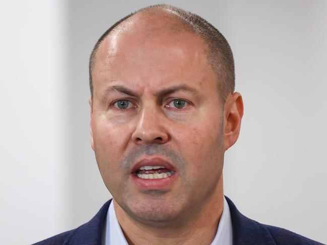 MELBOURNE, AUSTRALIA - NewsWire Photos 28 March , 2021: Federal Treasurer Josh Frydenberg answers questions into the finish of JobKeeper today while visiting the offices of Breast Cancer Network Australia in Camberwell. Picture : NCA NewsWire / Ian Currie