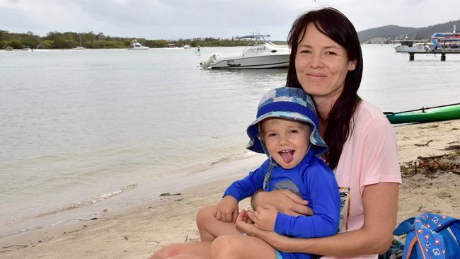 Mason and Marie Millard bring in the New Year on the Noosa River in 2015. Picture: Geoff Potter.