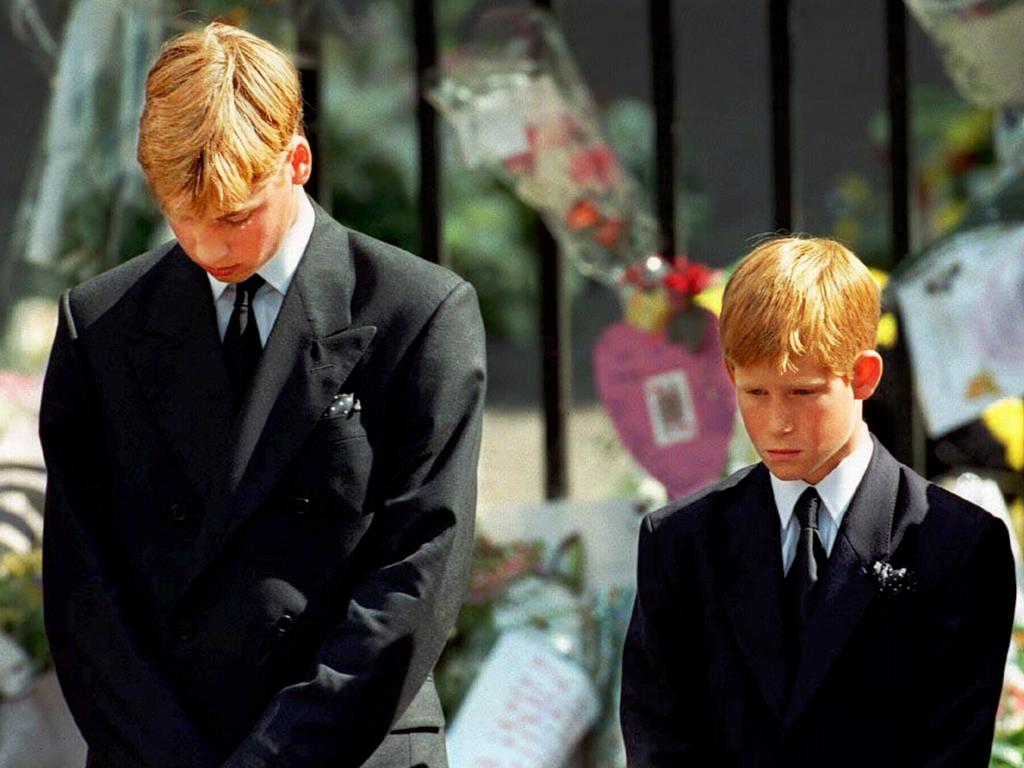 The funeral of Princess Diana took place on September 6, 1997 as a million people lined the streets of London to pay their last respects. The princess’s coffin was placed on a gun carriage for the funeral procession from Kensington Palace to Westminster Abbey and was topped with three floral tributes, one with a card to “Mummy”. William, 15, and Harry, 12, walked behind the coffin with Prince Philip, Prince Charles and Earl Spencer, Diana’s brother, and the Queen bowed her head as the cortege passed Buckingham Palace.