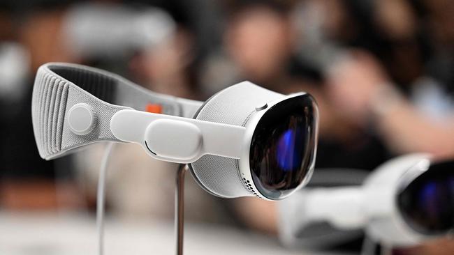 The Vision Pro, priced at AU $5,288, will be available early next year and focuses on gaming, streaming video, conferencing, and health/fitness. Picture: Josh Edelson / AFP