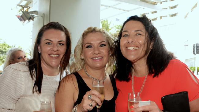 Janelle Farrell, Shani Hamilton and Dionna Jones at Ladies Charity Christmas lunch at Moo Moo Restaurant and Bar, Broadbeach. Regina King