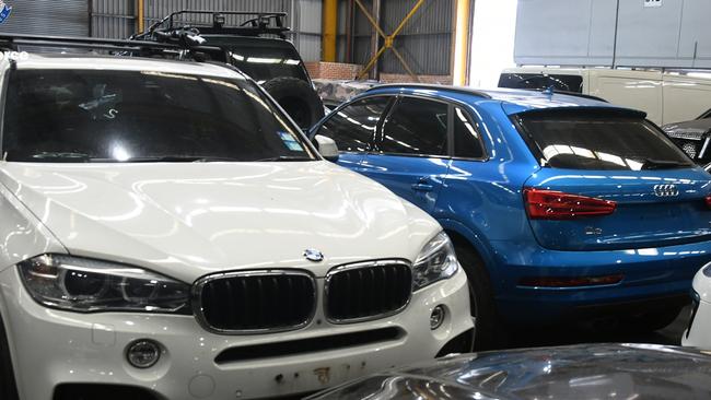 Some of the stolen cars discovered by the police. Picture: NSW Police.