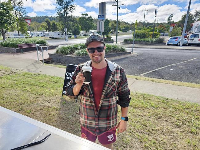 Timothy Walsh, founder of MyLife outside his coffee business which employs young people on the NDIS.