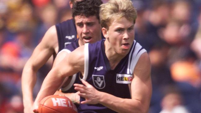 Gary Ablett Junior in action for the Geelong Falcons.