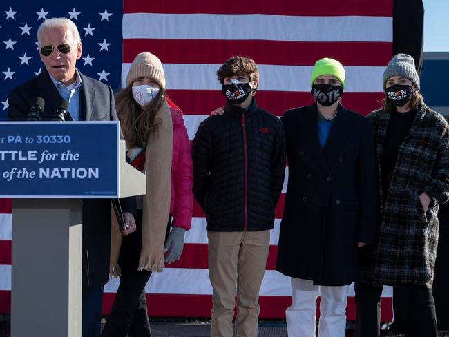 Four of Joe Biden’s six grandchildren. Picture: AFP