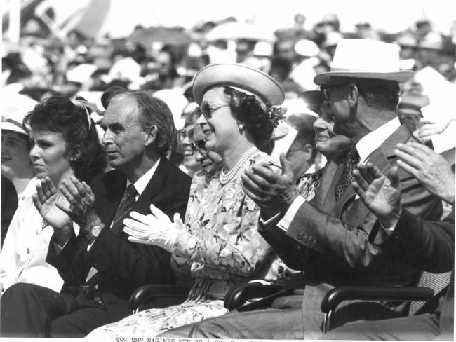 Queen Elizabeth and Prince Philip at the official launch of the World Expo 88.