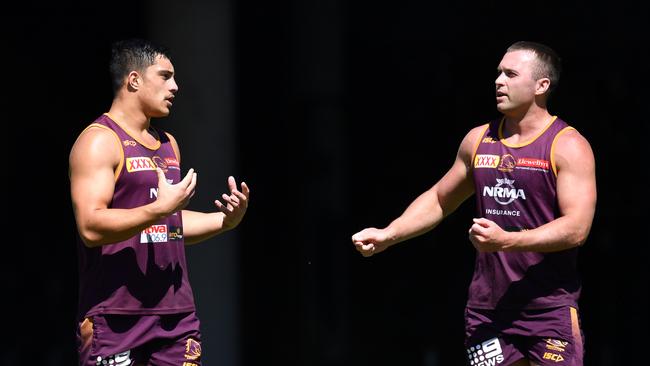 Kotoni Staggs (left) and Jake Turpin (right) are teammates and housemates. Picture: AAP/Darren England