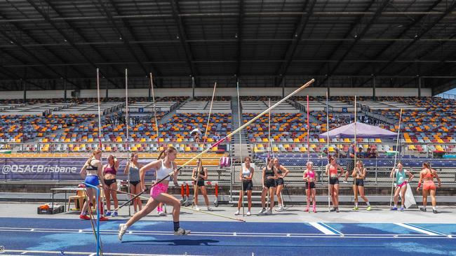 Action from the Queensland Athletics track and field championships at QSAC on Saturday March 15, 2025. Picture: Stephen Archer.