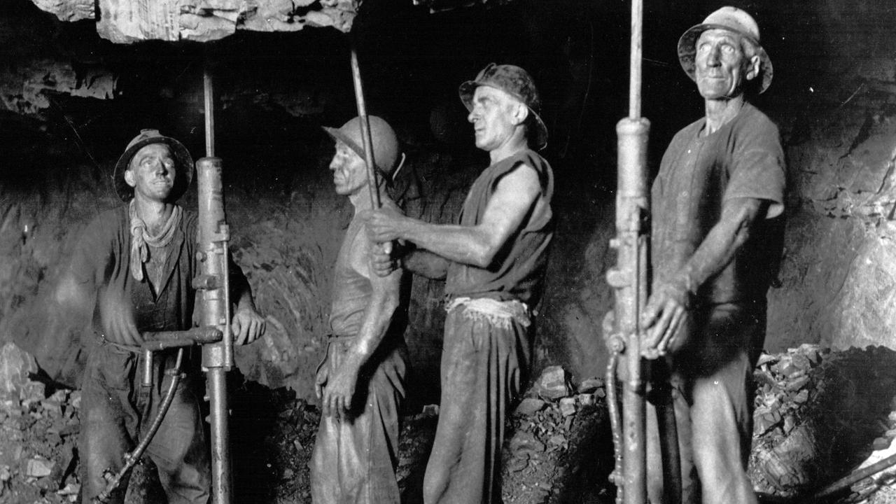 Mount Isa Mines. Historical photo of stope drilling at Rio Grande in the 1930s