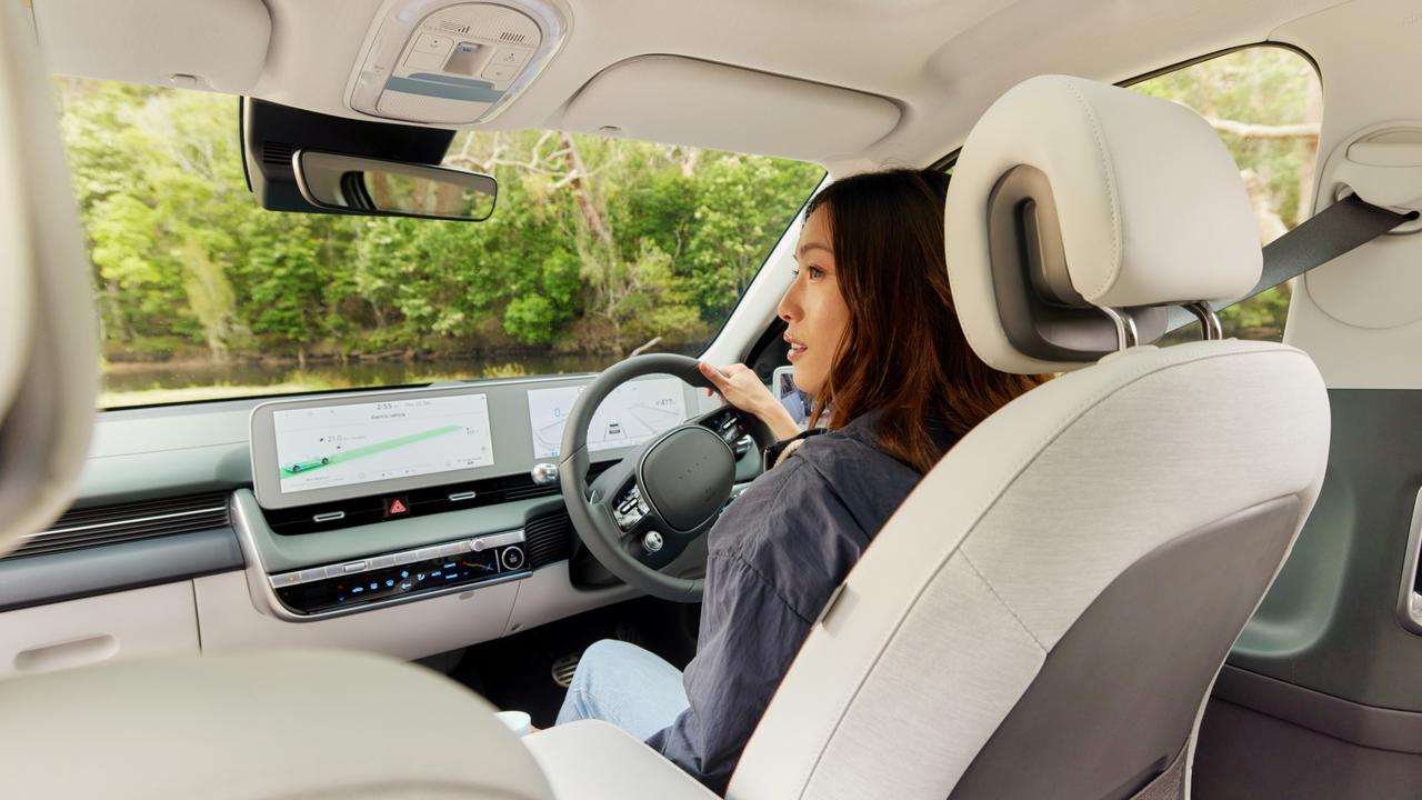 The combination of white and grey interior colours provides a modern appeal in the Hyundai Ioniq 5.