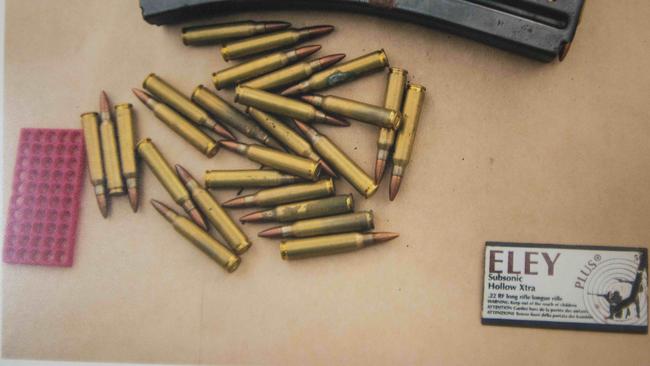 Some of the huge cache of ammunition uncovered in the police raids.