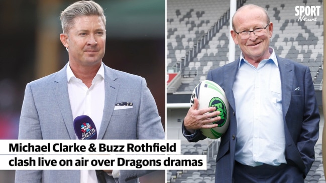 Michael Clarke and Buzz Rothfield clash live on air over Dragons' dramas