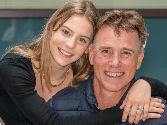 Kate Montgomery with her dad Scott. Picture: Tony Gough.