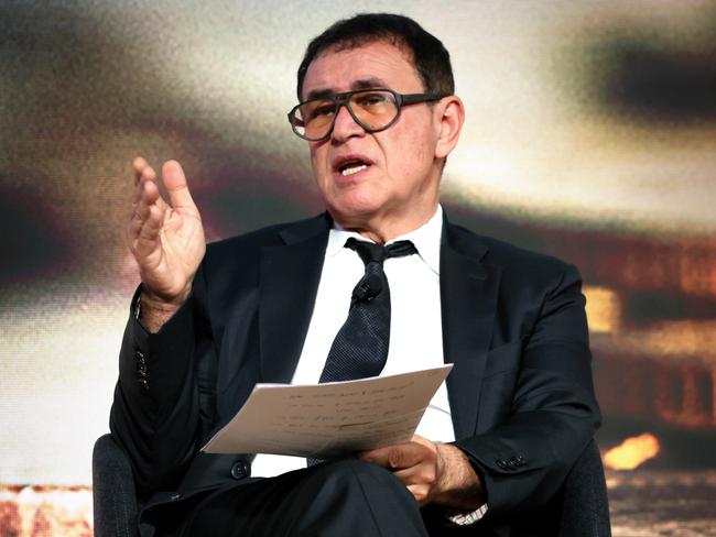 Nouriel Roubini, Professor Emeritus, Stern School of Business, New York University; CEO Roubini Macro Associates - known as "Dr Doom" for predicting the 2007-08 crash speaking at the UBS Australasia Conference. Jane Dempster/The Australian.