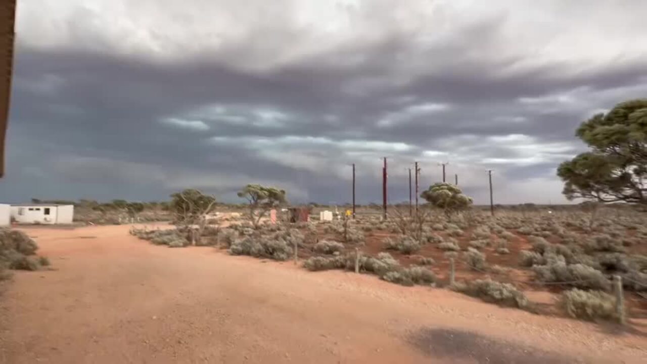 Storm rolling into the Iluka mine site which sits about 50 kilometres north of Yalata Aboriginal Community.