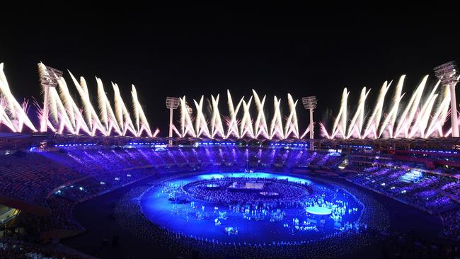 A general view of fireworks during the Closing Ceremony for the Gold Coast 2018 Commonwealth Games at Carrara Stadium. (Photo by Albert Perez/Getty Images)