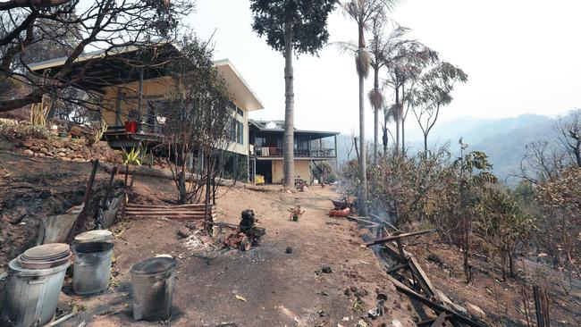 The blaze came within metres of the house but thanks to Chris Saul it was saved. Picture: Gary Ramage