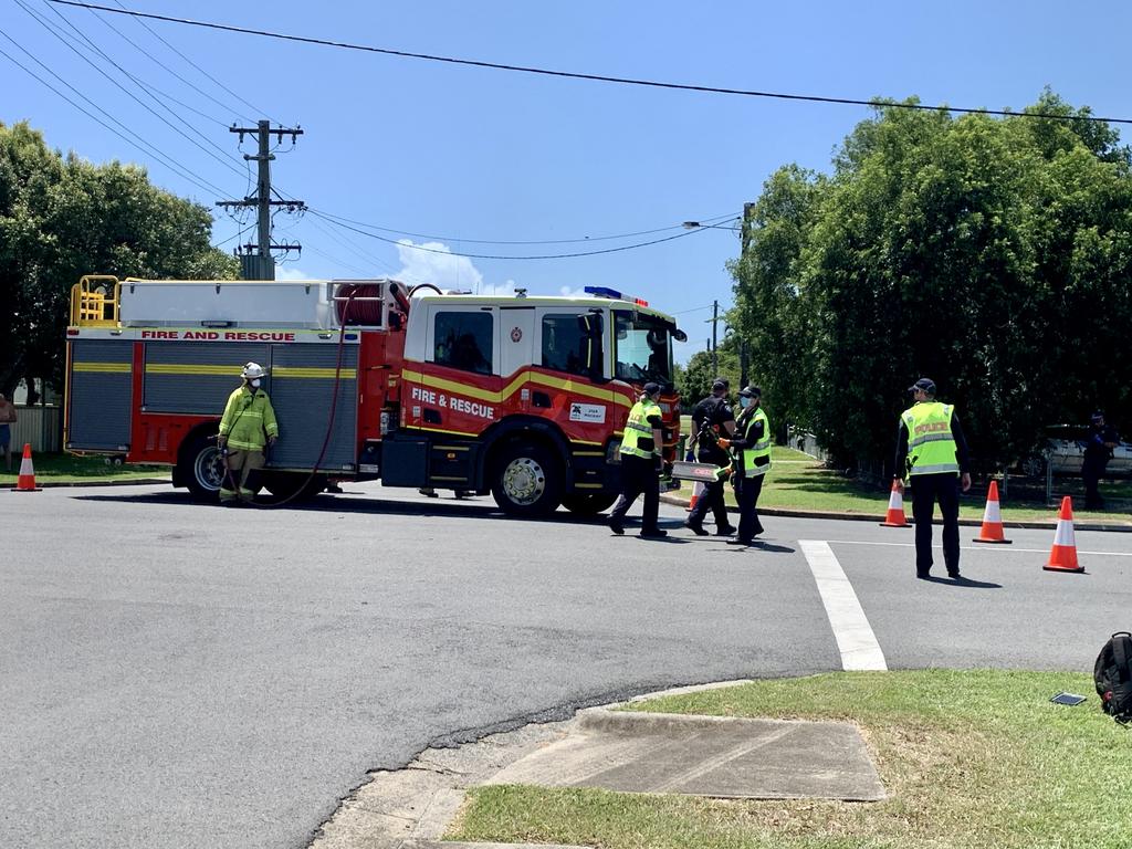 An electric scooter rider suffered a significant leg injury after he and a car collided on Adrian and Field St in West Mackay on January 14, 2022. Picture: Rae Wilson