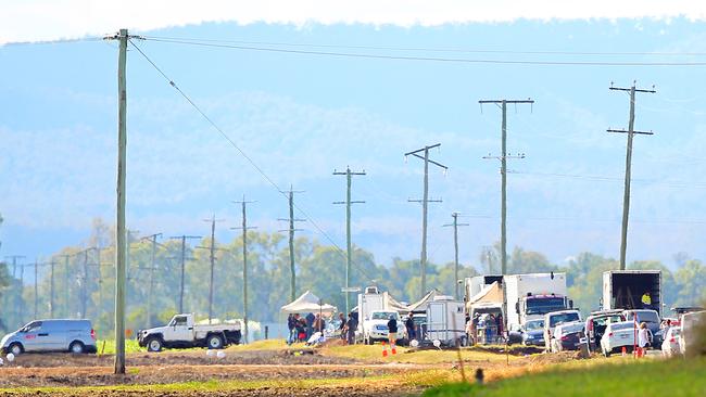 Television film crews cat Tenthill just outside the Lockyer Valley when Dwayne 'The Rock' Johnson filmed San Andreas in 2014. Picture: Jack Tran