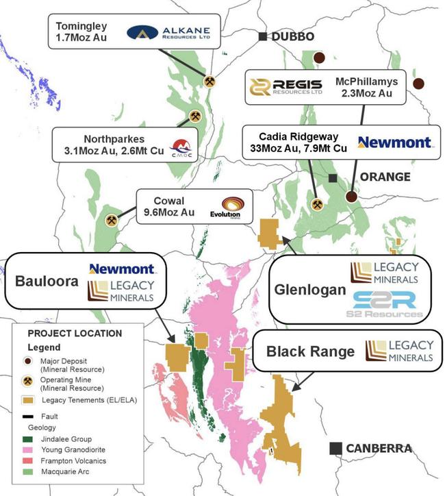 Some of the major gold deposits in the Lachlan Fold Belt. Pic: LGM