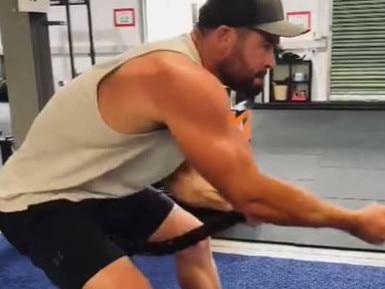 Chris Hemsworth's insane workout. Picture: Instagram