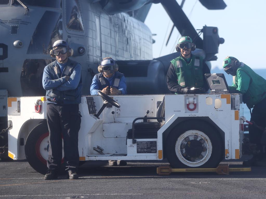 Photos on board the USS Wasp. Pic Peter Wallis