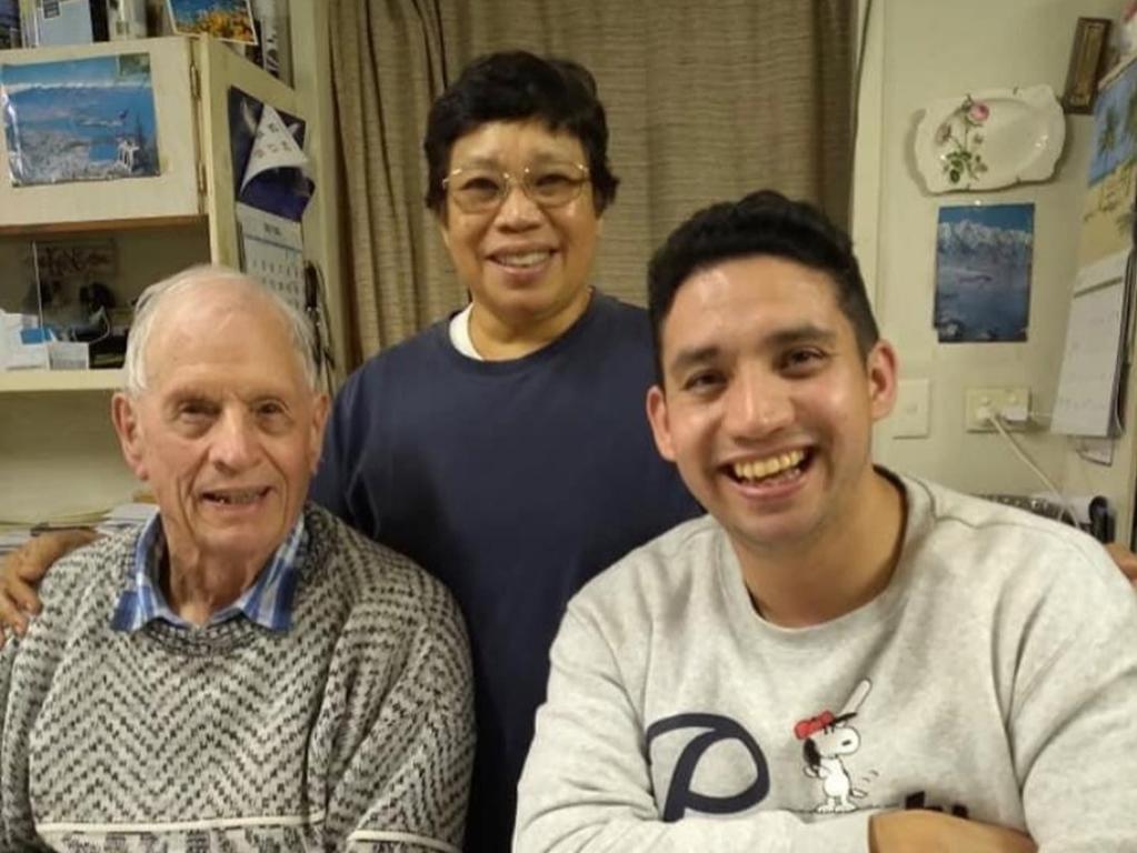 Sunshine Coast woman Felinda Dunlop with her husband Frank and son Mark.