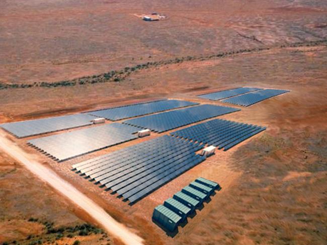 Artist's impression of the Kingfisher solar and battery project planned for Roxby Downs in South Australia.