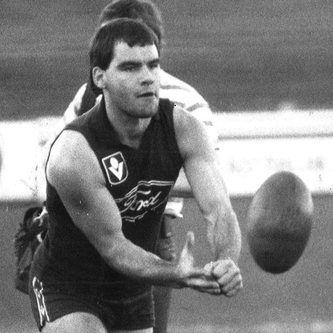 Greg Williams at Geelong training in 1985.