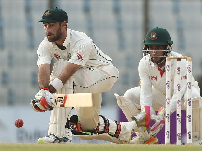 Glenn Maxwell during his last appearance in Test cricket against Bangladesh in 2017. Picture: Robert Cianflone/Getty Images